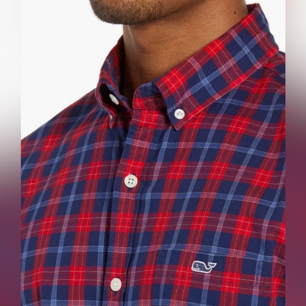 Vineyard Vines PACIFIC AVENUE TUCKER SLIM FIT SPORT SHIRT IN CALYPSO RED Size XL - Picture 2 of 13